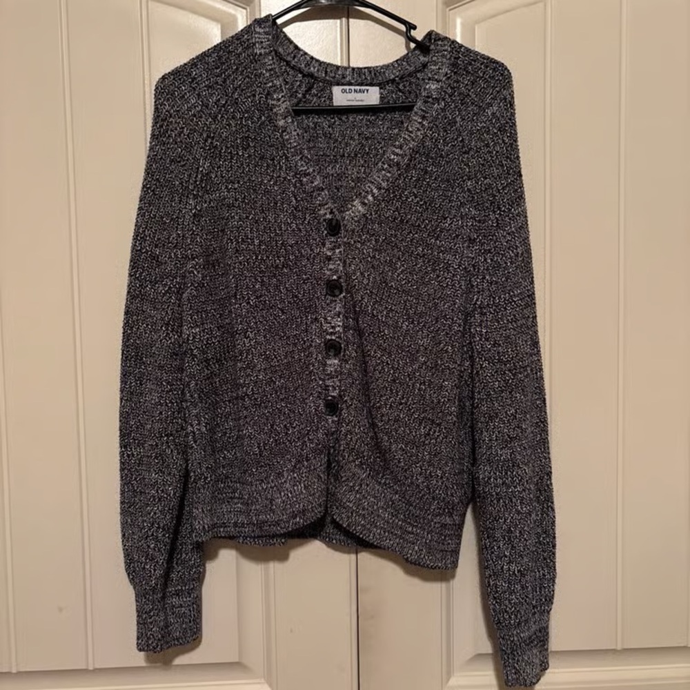 Old Navy Charcoal Button-Up Cardigan